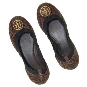 Tory Burch Caroline 2 Ballet Flats in Bronze Leopard